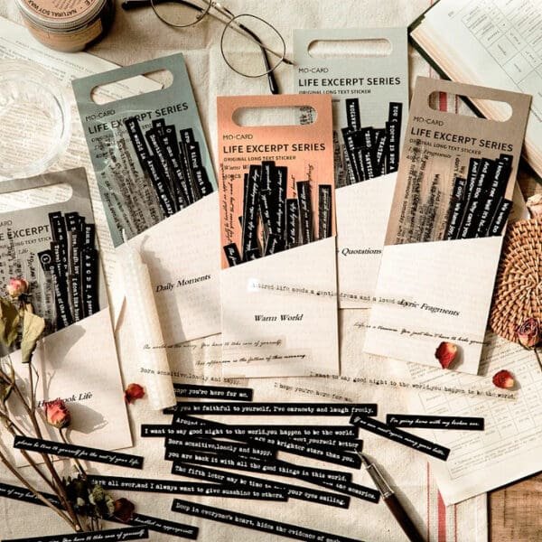 Words Theme Long Strip Dual Material Sticker